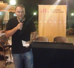 El president d'Esquerra, durant la seva intervenció ahir vespre a Sineu.