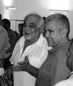 Josep Melià, vicepresident del Pi, amb Josep Oliver 'Pavarotti', líder sineuer de CxI. (foto: Díngola)