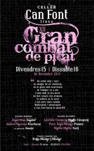 Cartell del XII Combat de Picat, al celler Can Font.