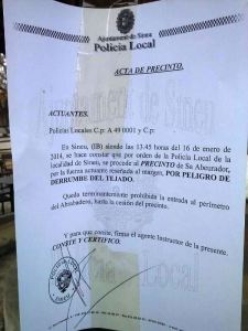 La policia ha precintat avui migdia l'històric abeurador.