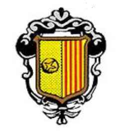 L'escut de Sineu, amb les quatre barres i sense cap afegit blau ni morat.