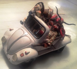 Sant Antoni i el dimoni van de bauxa (obra de Miquel Tugores ‘Monara’, regal a l’Écafè).