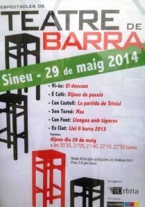 Avui sis locals de Sineu acullen aquesta primera edició de Teatre de Barra.