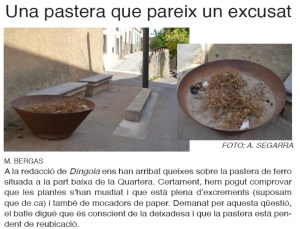 El darrer número de Díngola denunciava l'estat de la pastera.