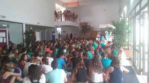 El 'hall' de l'institut avui matí.