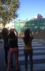 Les bastides de s'abeurador es varen convertir en un improvisat escenari.