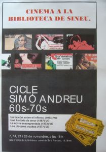 Programació del cicle de Simó Andreu, que avui comença a la Biblioteca Municipal.
