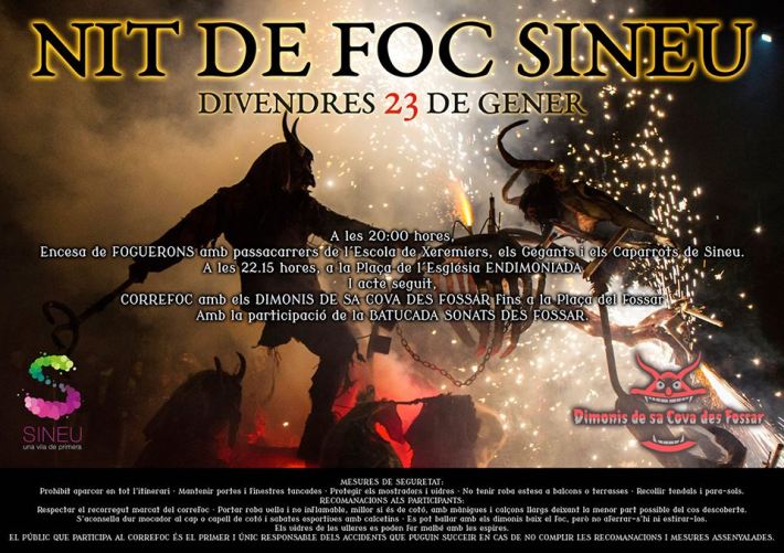 Aquest és el cartell de la Nit de Foc del proper divendres.