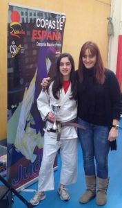 Maria Oliver amb Esther San Miguel, judoka olímpica de Burgos