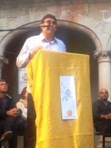 El discurs de Miquel Gelabert 'Confit' va ser, aquesta vegada, més 'canyer' i va ser transmès amb més seguretat. 