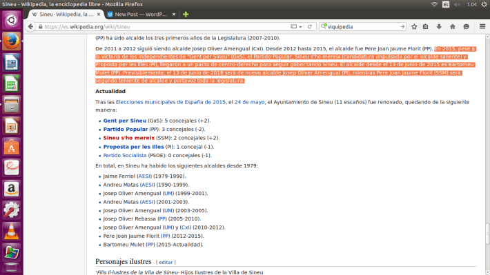 Captura de pantalla Wikipedia [Sineu] feta dia 23 d'octubre de 2015.