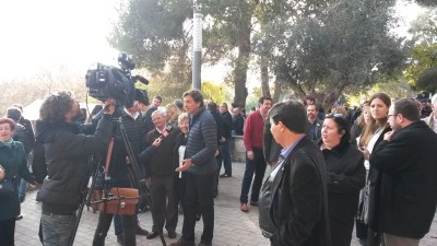 La comitiva del PP, durant la mostra de matances del passat 13 de desembre.