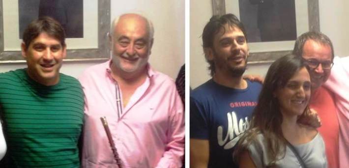 A l'esquerra, Miquel 'Confit' i Pep 'Pavarotti'. A la dreta, Aina Saez, qui previsiblement hauria de substituir 'Pavarotti' quan aquest dimiteixi de regidor.