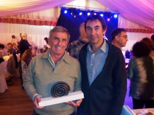 Tomeu Torres (esquerra) i Biel Torrens (dreta), en el sopar del PSM. 