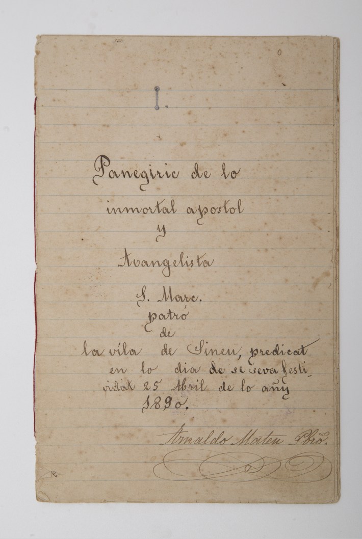 Portada original del panegíric.