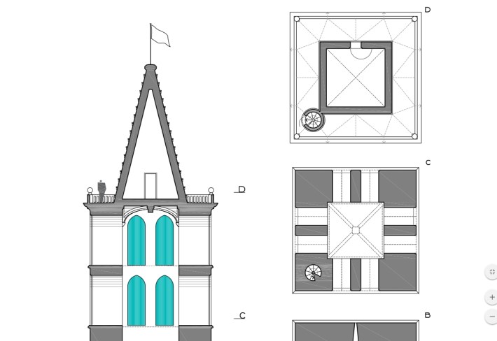 Plànol del campanar (Joan Vanrell i Torelló)