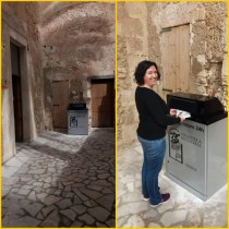 Imatge cedida per la Biblioteca Municipal de Sineu, de la bústia de retorn 24 h i la primera usuària.